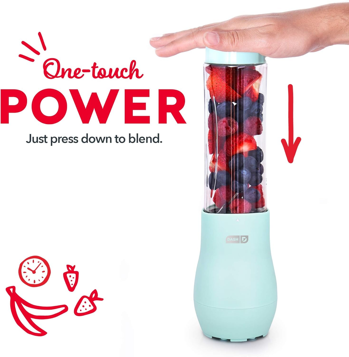  Mighty Mini 10oz Personal Blender – Compact Bottle Blender with Travel Lid | Aqua