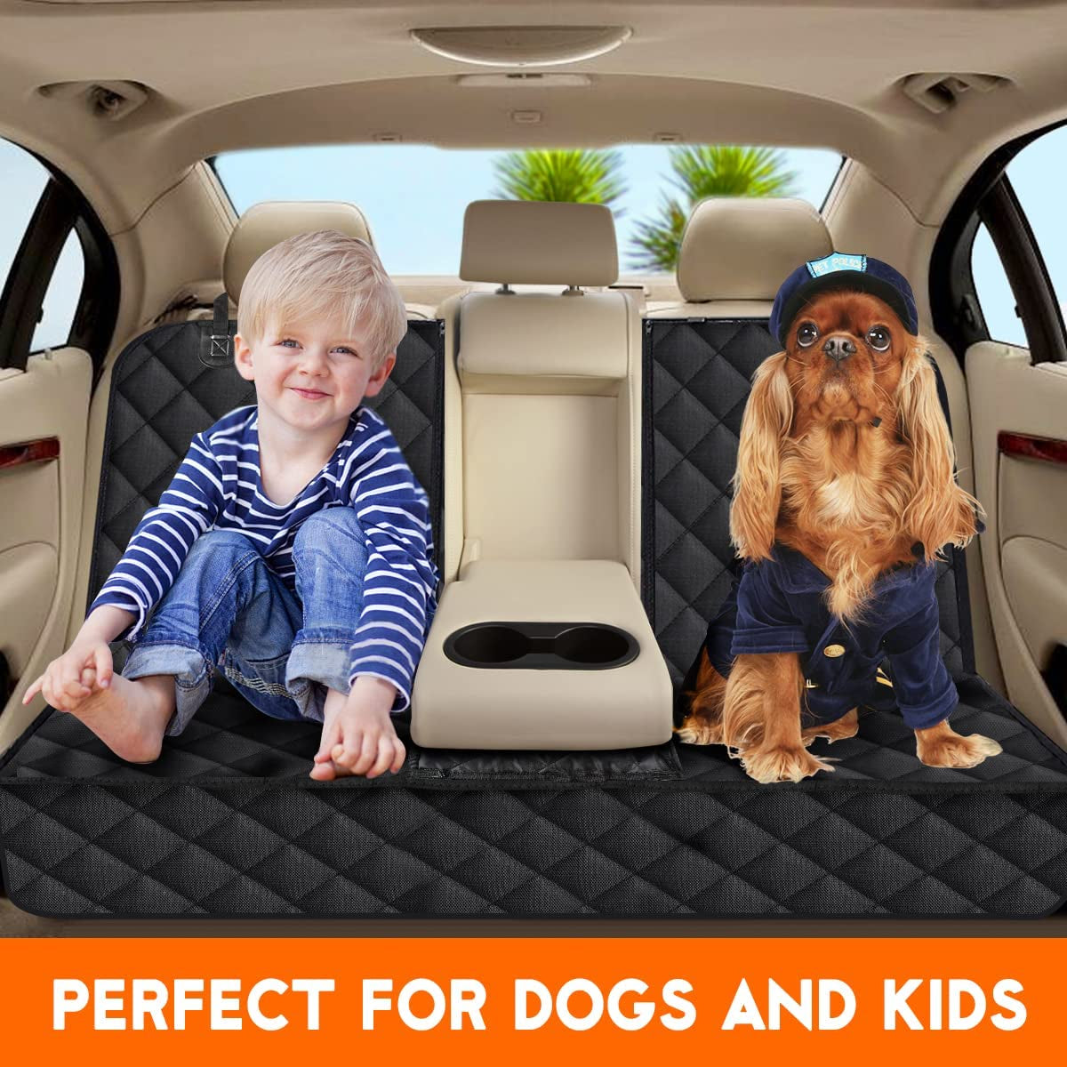 Waterproof Dog Car Seat Cover – Back Seat Protector for Dogs & Kids, Non-Slip, Universal Fit for Cars, Trucks, SUVs 
