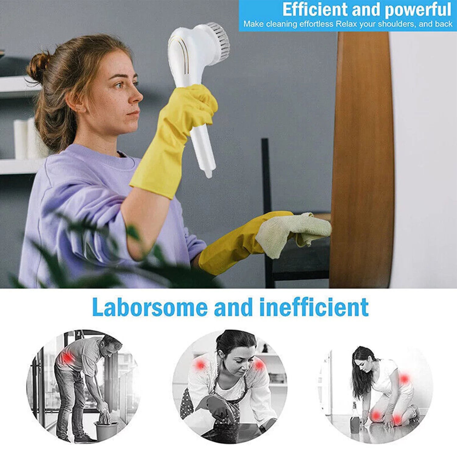 Beiou™ 5-in-1 Cordless Electric Spin Scrubber