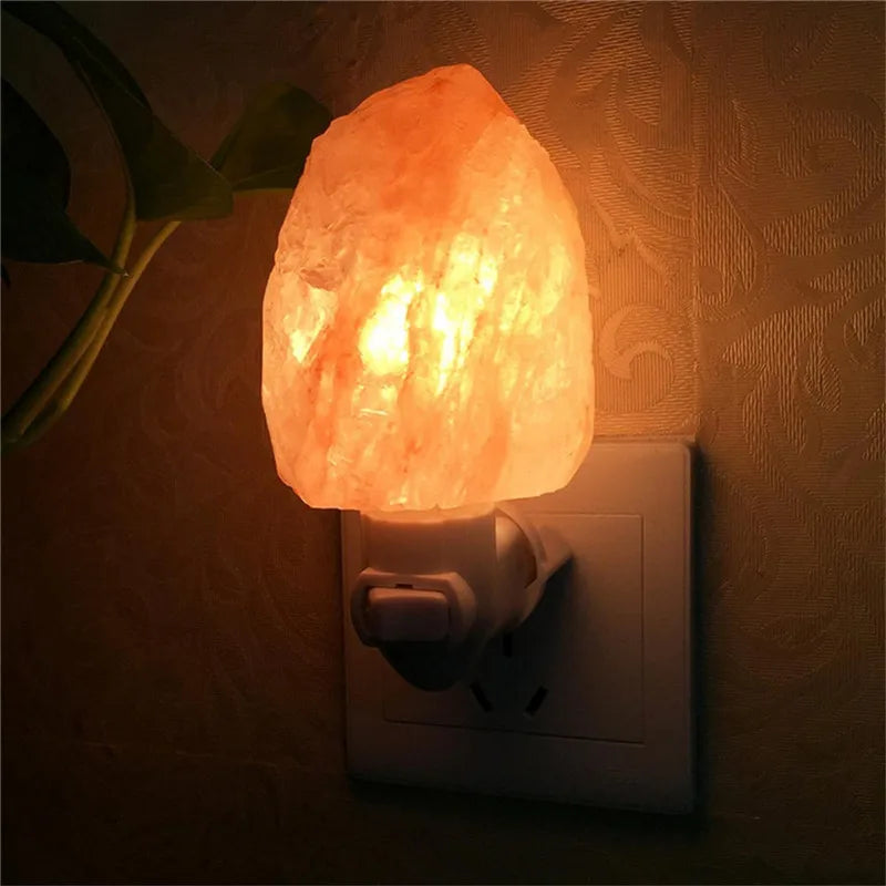 Natural Himalayan Salt Lamp – Crystal Rock Night Light with Warm LED Glow | Perfect for Bedroom, Desk, or Room Décor