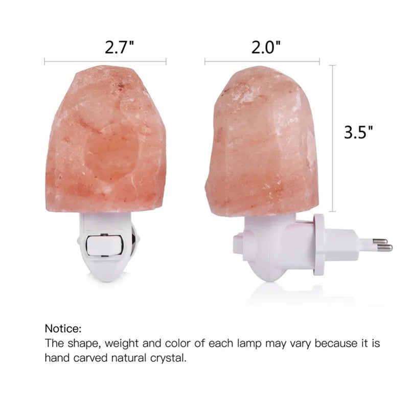 Natural Himalayan Salt Lamp – Crystal Rock Night Light with Warm LED Glow | Perfect for Bedroom, Desk, or Room Décor