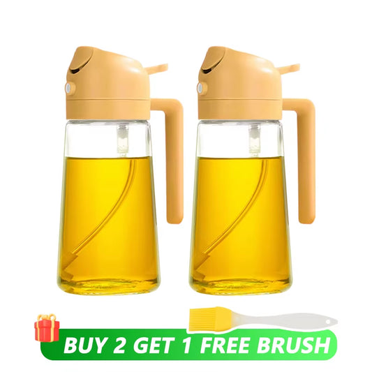 2-in-1 Oil Sprayer & Pourer – Plastic Kitchen Oil Dispenser for BBQ, Baking, Roasting, and Cooking